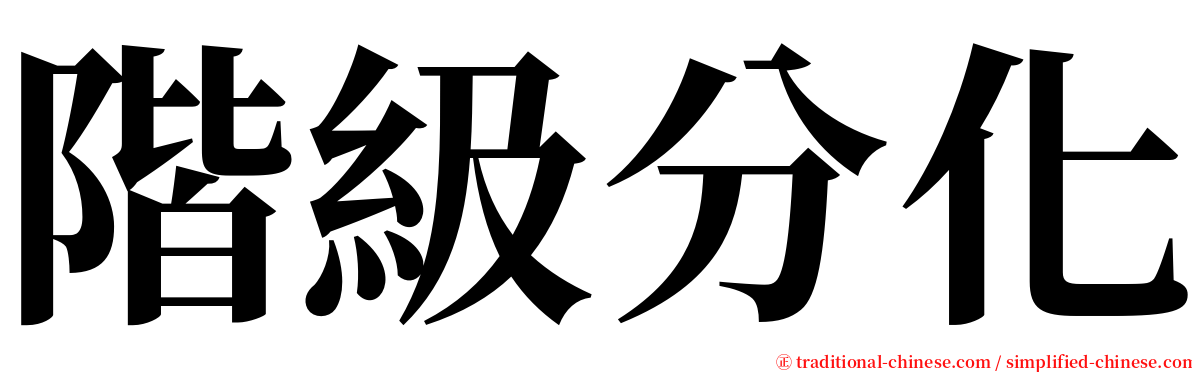 階級分化 serif font