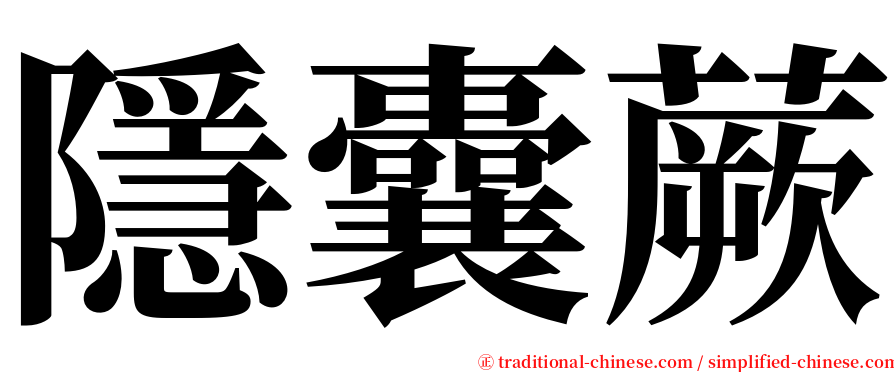 隱囊蕨 serif font