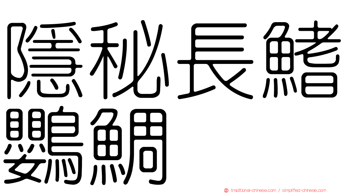 隱秘長鰭鸚鯛