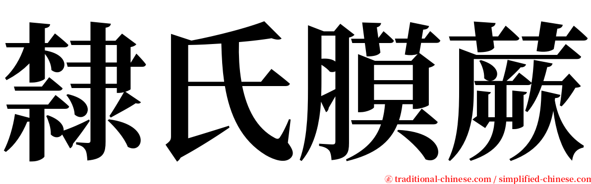 隸氏膜蕨 serif font