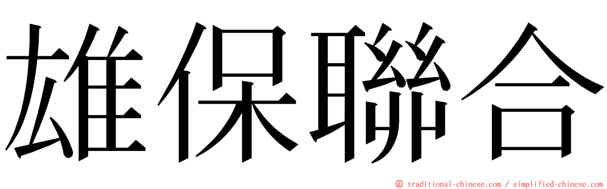 雄保聯合 ming font