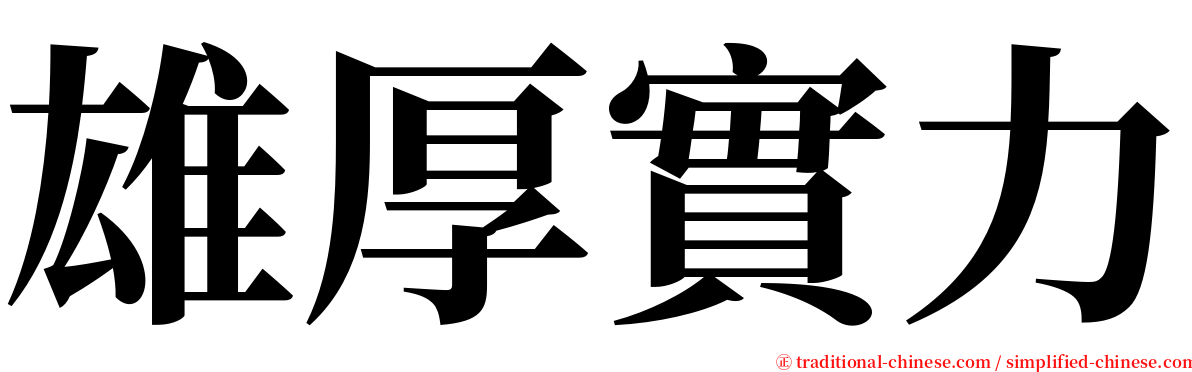 雄厚實力 serif font