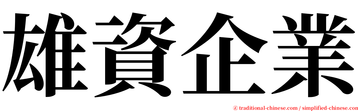 雄資企業 serif font