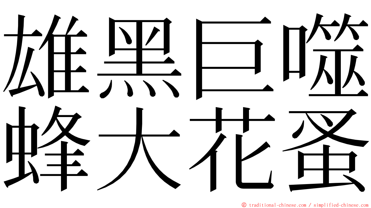 雄黑巨噬蜂大花蚤 ming font