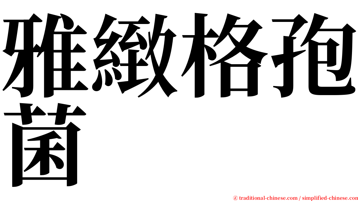 雅緻格孢菌 serif font