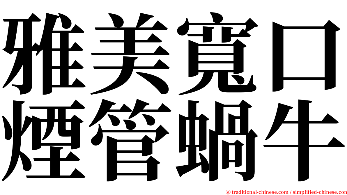 雅美寬口煙管蝸牛 serif font