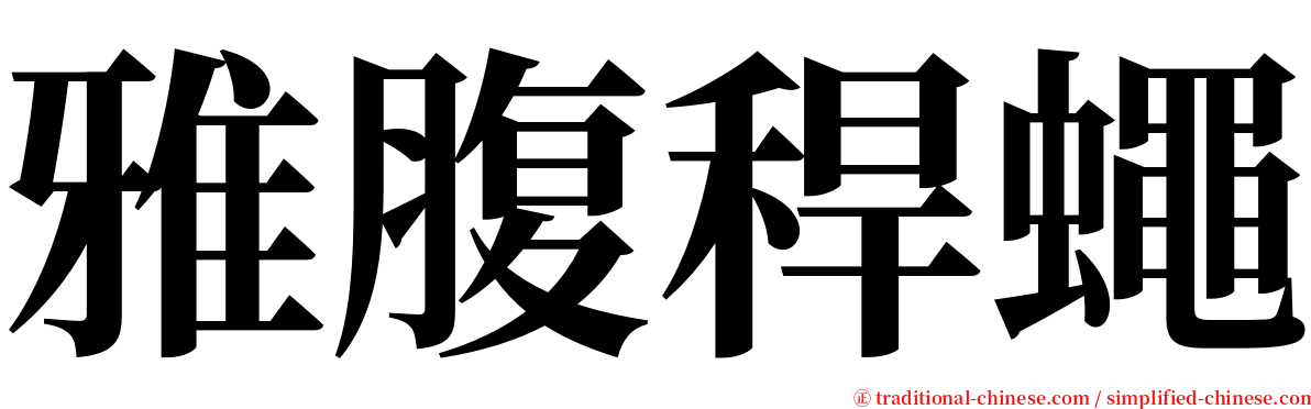 雅腹稈蠅 serif font