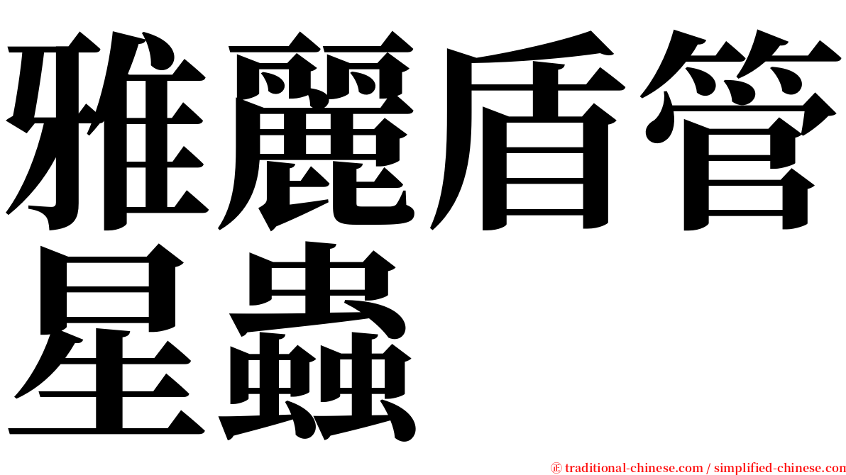 雅麗盾管星蟲 serif font