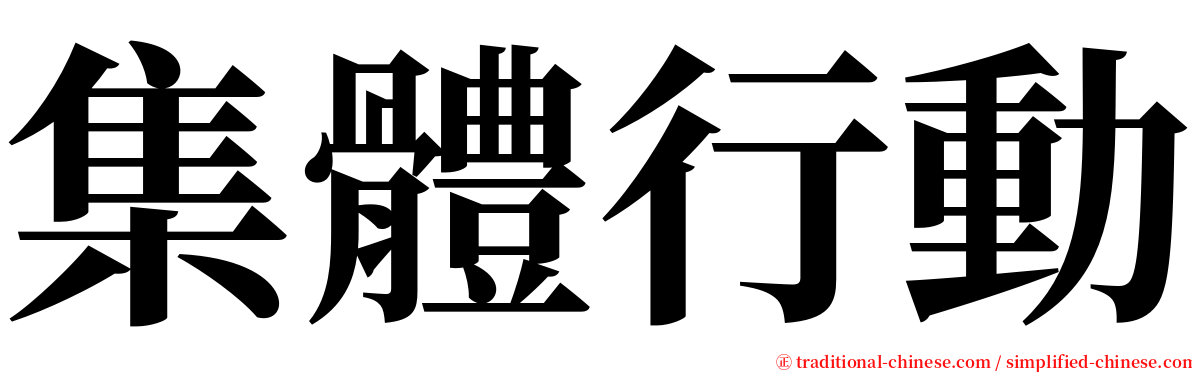 集體行動 serif font