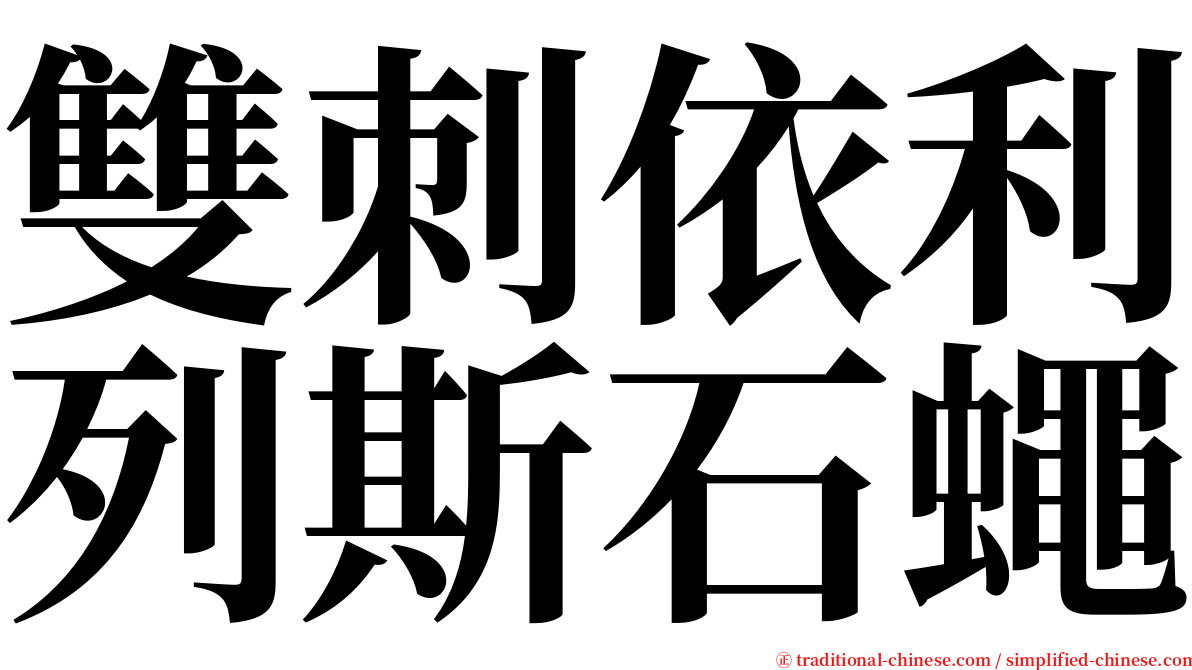 雙刺依利列斯石蠅 serif font