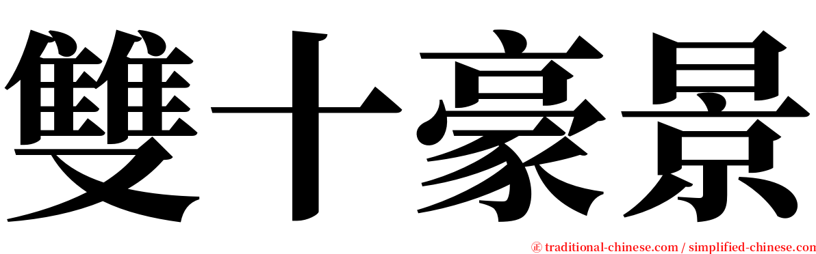 雙十豪景 serif font