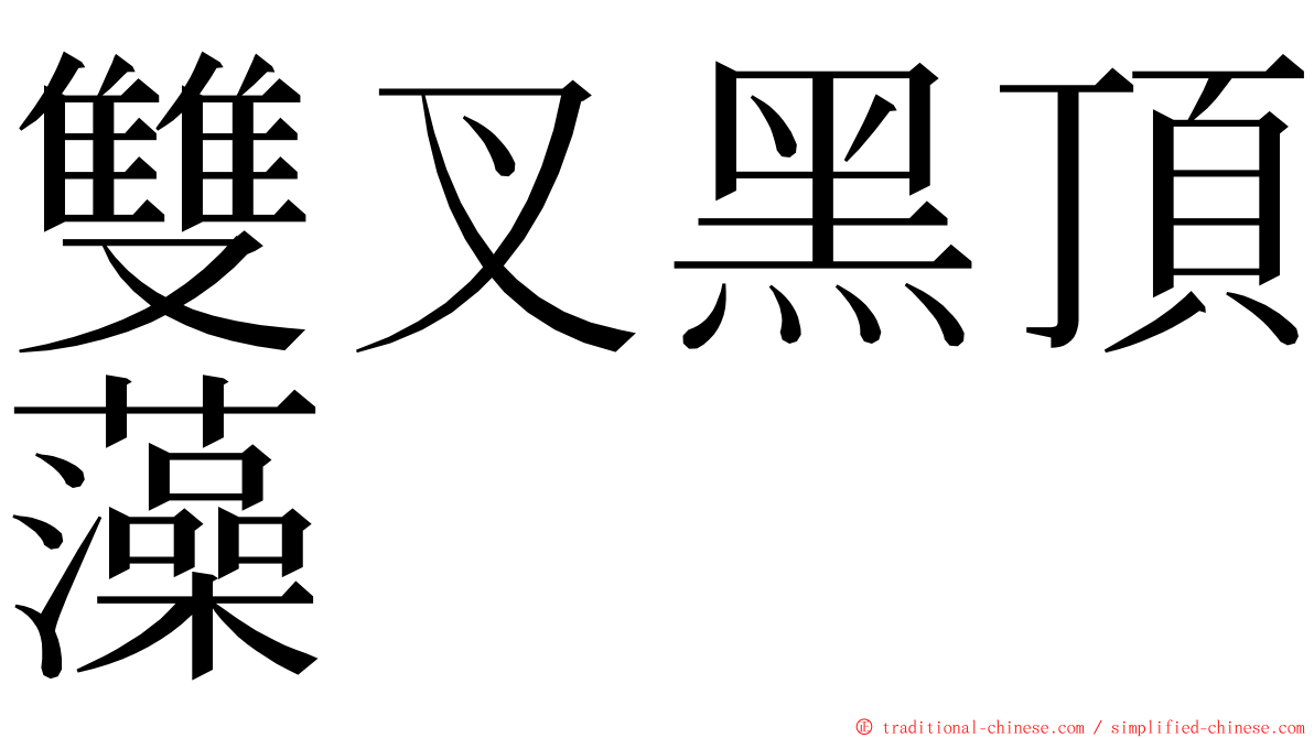 雙叉黑頂藻 ming font