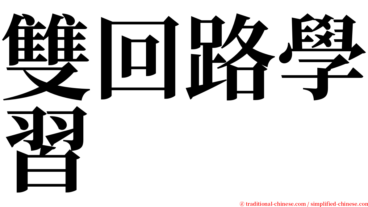 雙回路學習 serif font