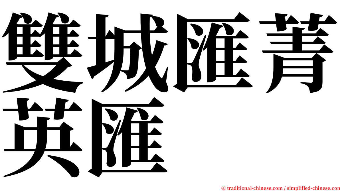 雙城匯菁英匯 serif font