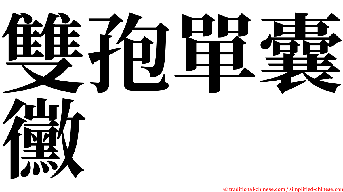 雙孢單囊黴 serif font