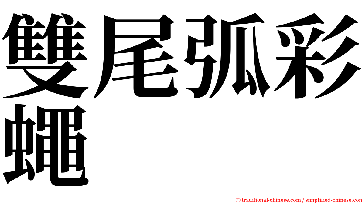 雙尾弧彩蠅 serif font