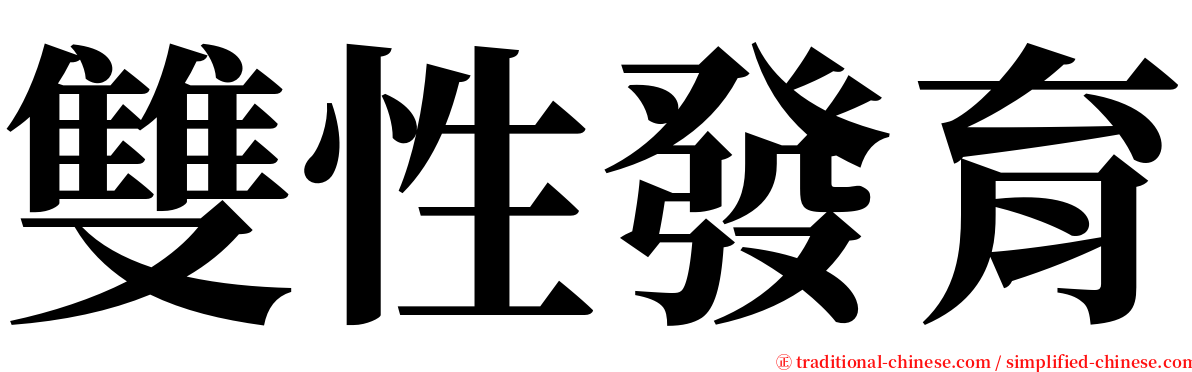 雙性發育 serif font