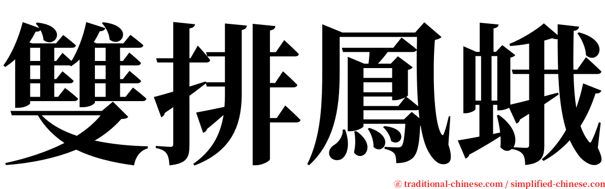 雙排鳳蛾 serif font