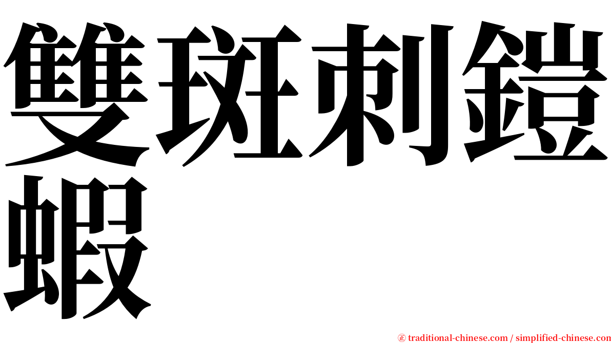 雙斑刺鎧蝦 serif font