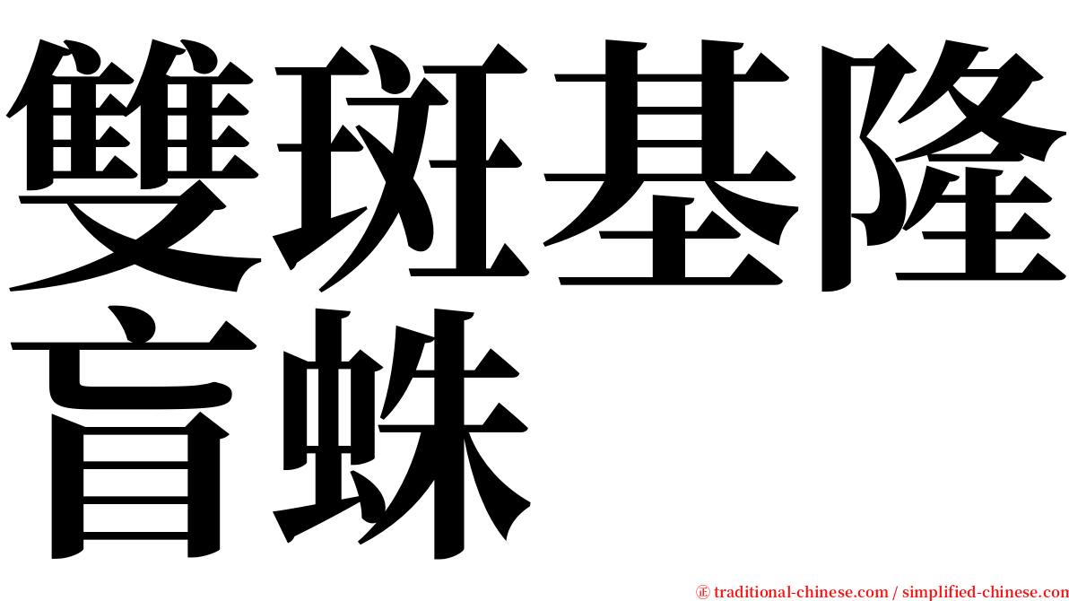 雙斑基隆盲蛛 serif font