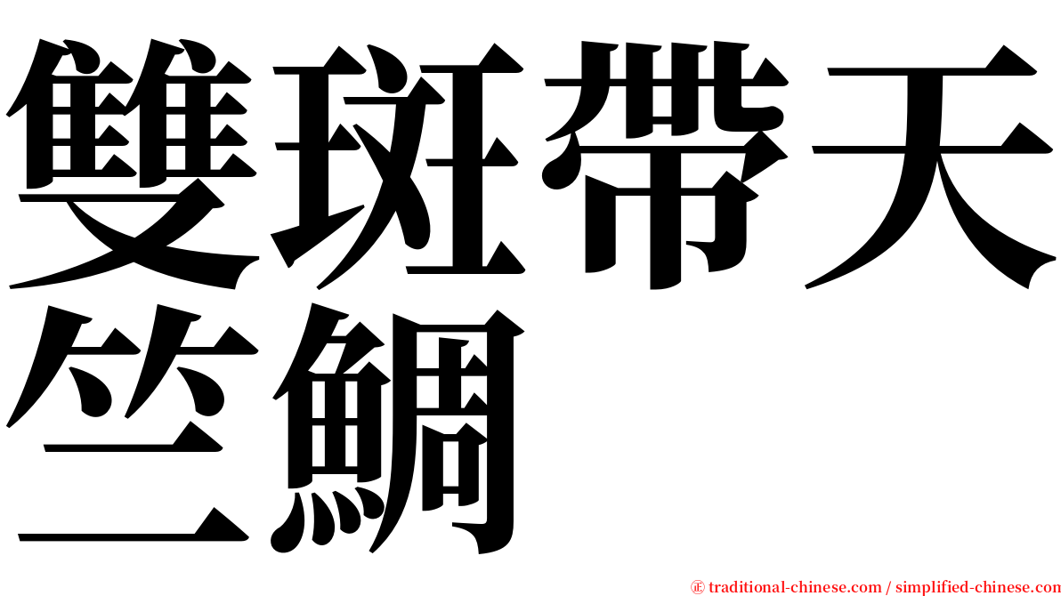 雙斑帶天竺鯛 serif font