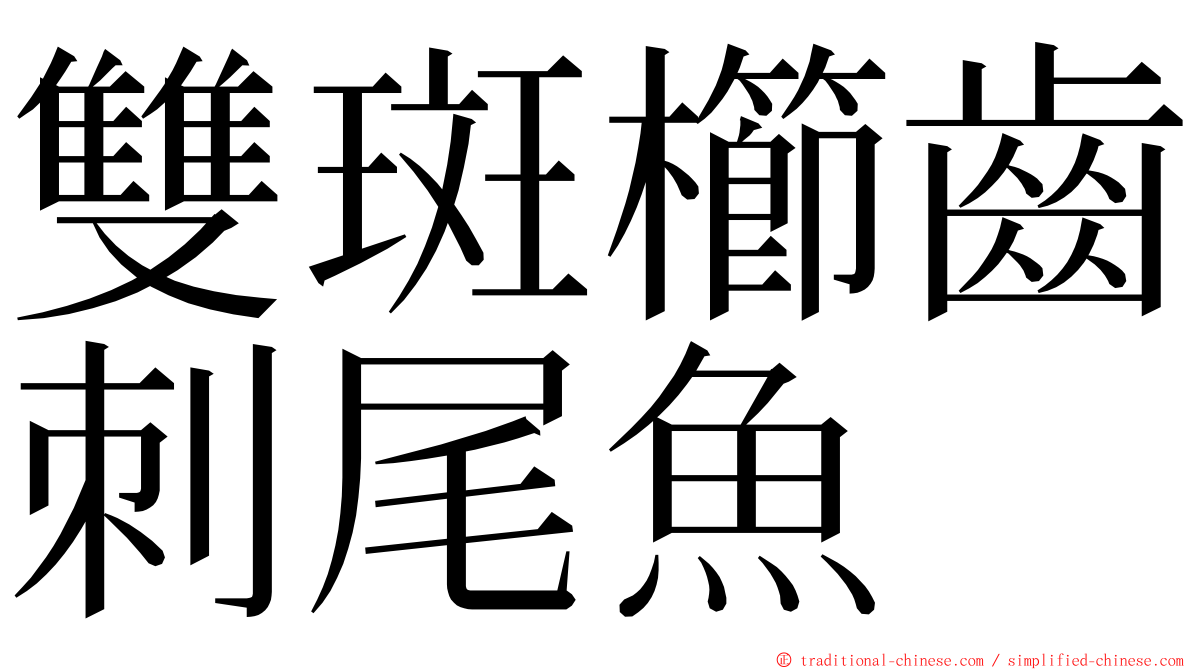 雙斑櫛齒刺尾魚 ming font