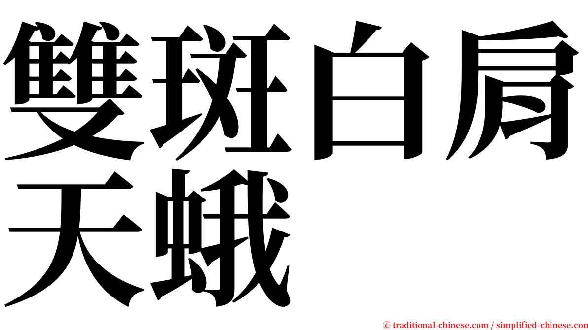 雙斑白肩天蛾 serif font