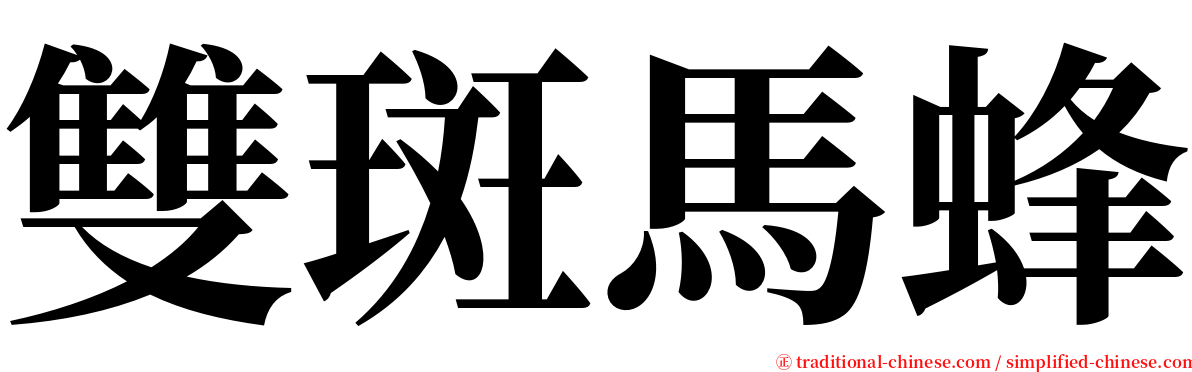 雙斑馬蜂 serif font