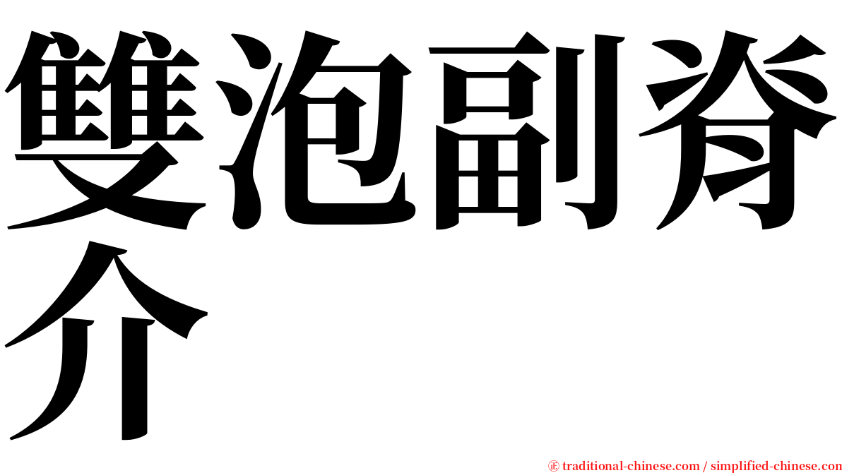 雙泡副脊介 serif font