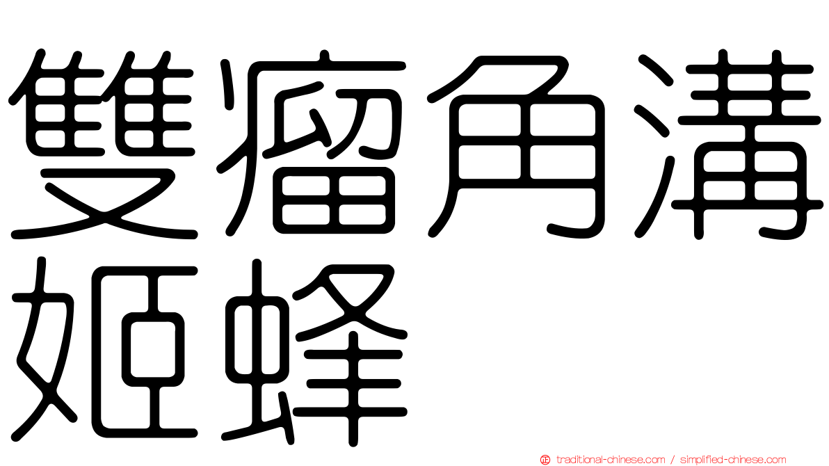 雙瘤角溝姬蜂