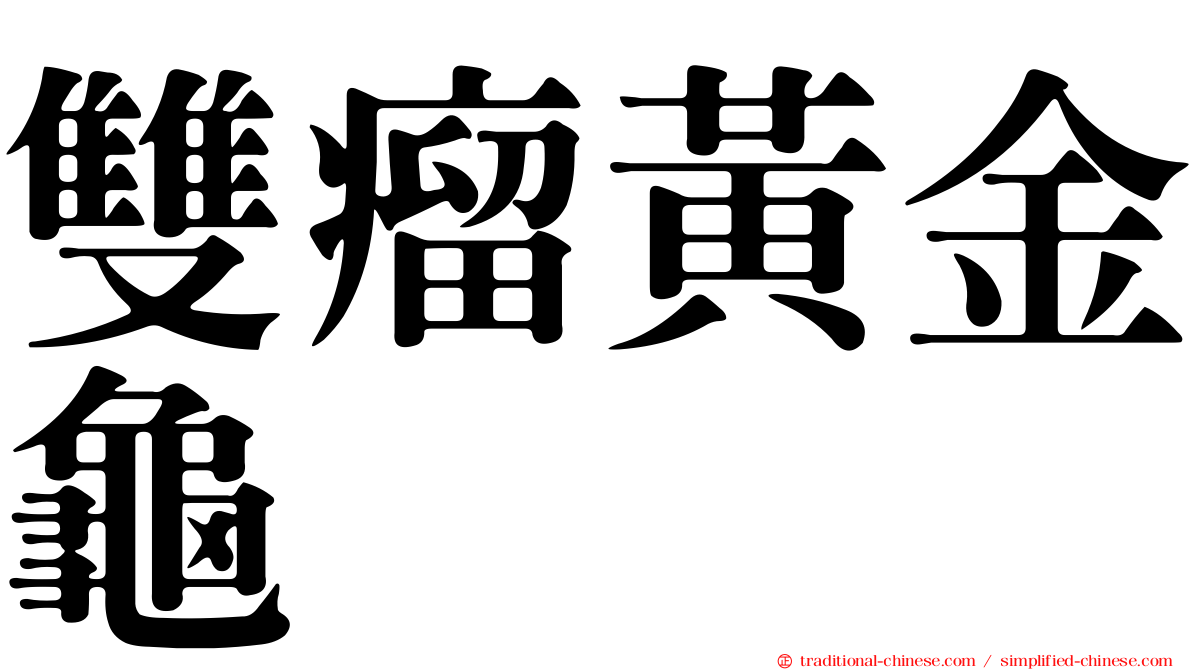 雙瘤黃金龜
