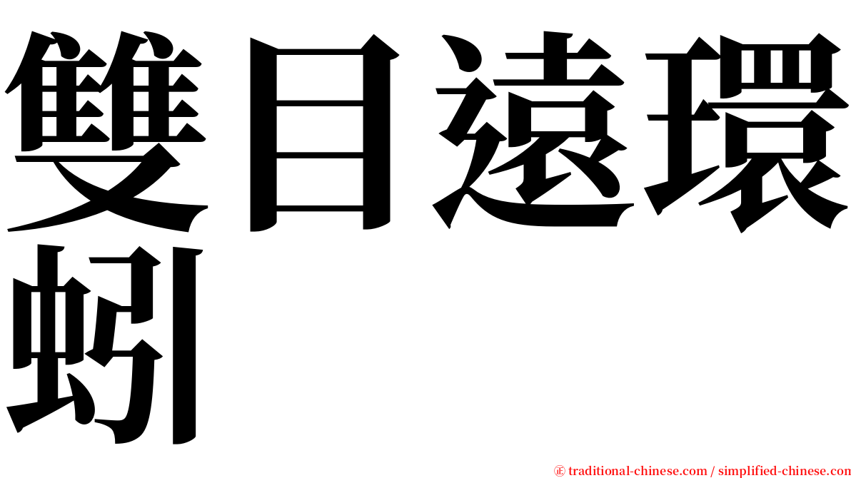 雙目遠環蚓 serif font