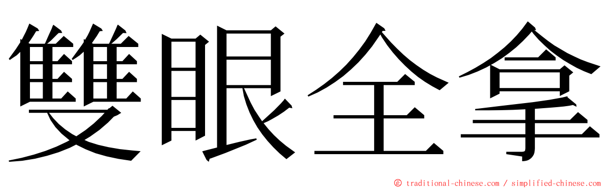 雙眼全拿 ming font