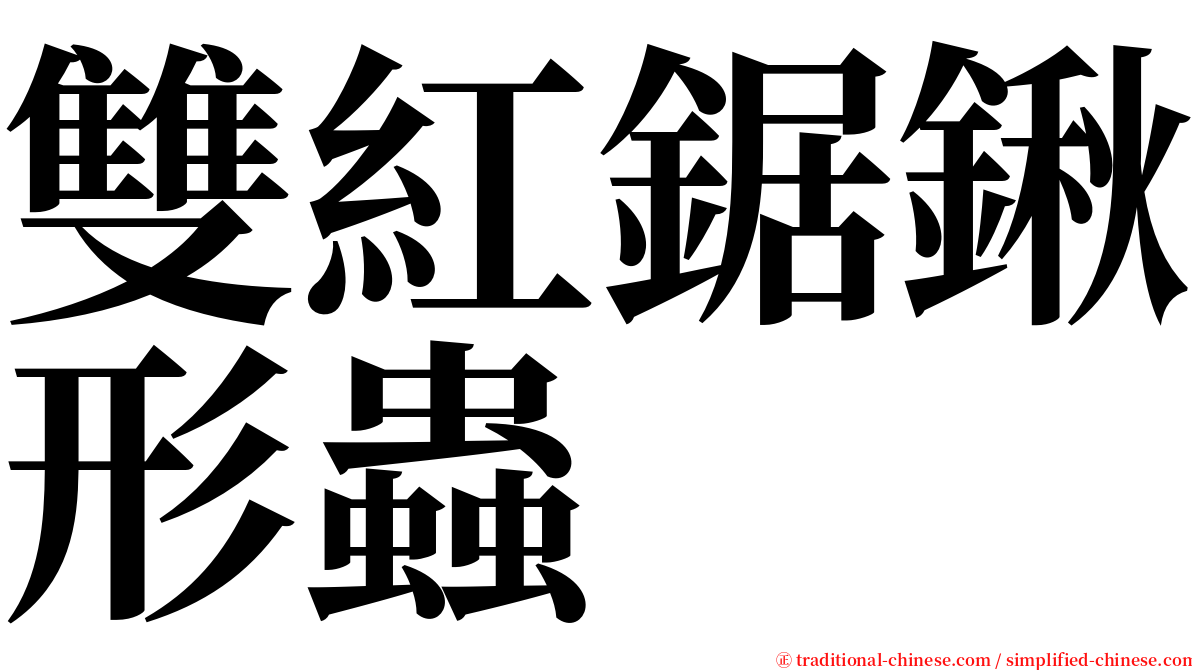 雙紅鋸鍬形蟲 serif font