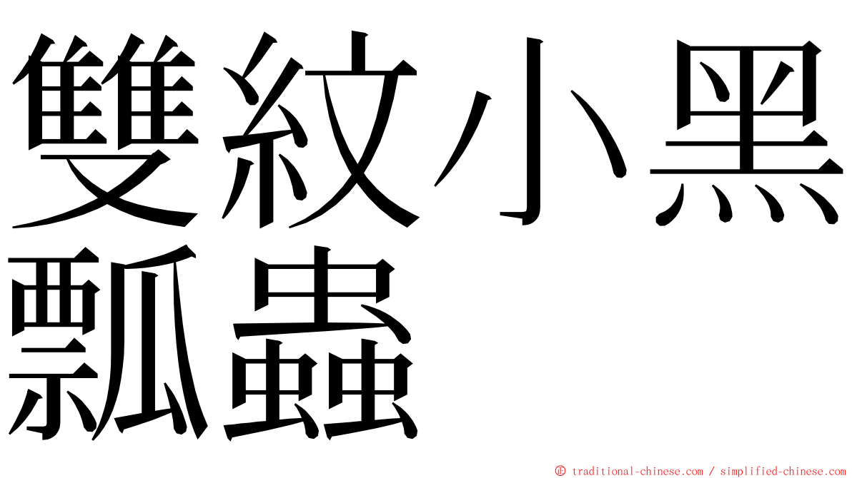 雙紋小黑瓢蟲 ming font