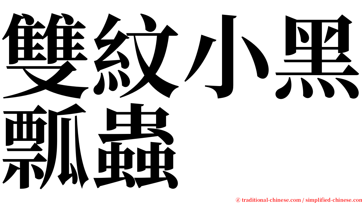 雙紋小黑瓢蟲 serif font