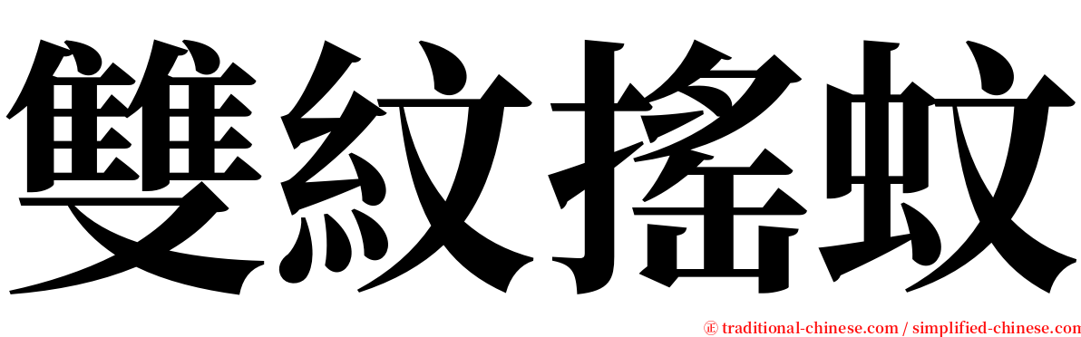 雙紋搖蚊 serif font