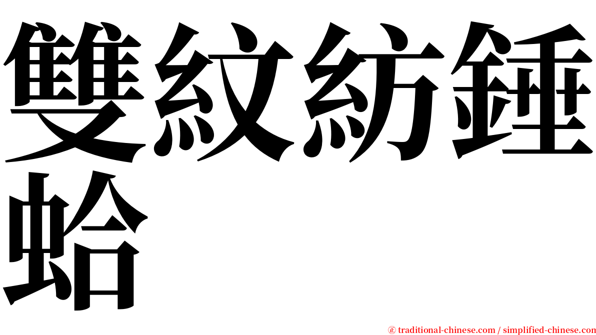 雙紋紡錘蛤 serif font