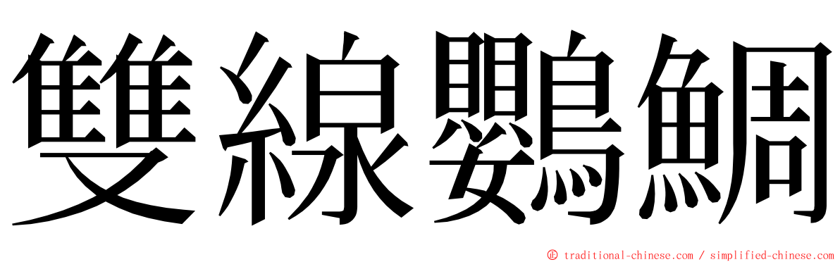 雙線鸚鯛 ming font