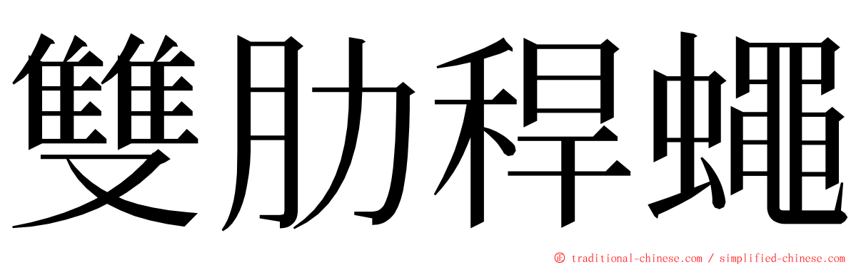 雙肋稈蠅 ming font