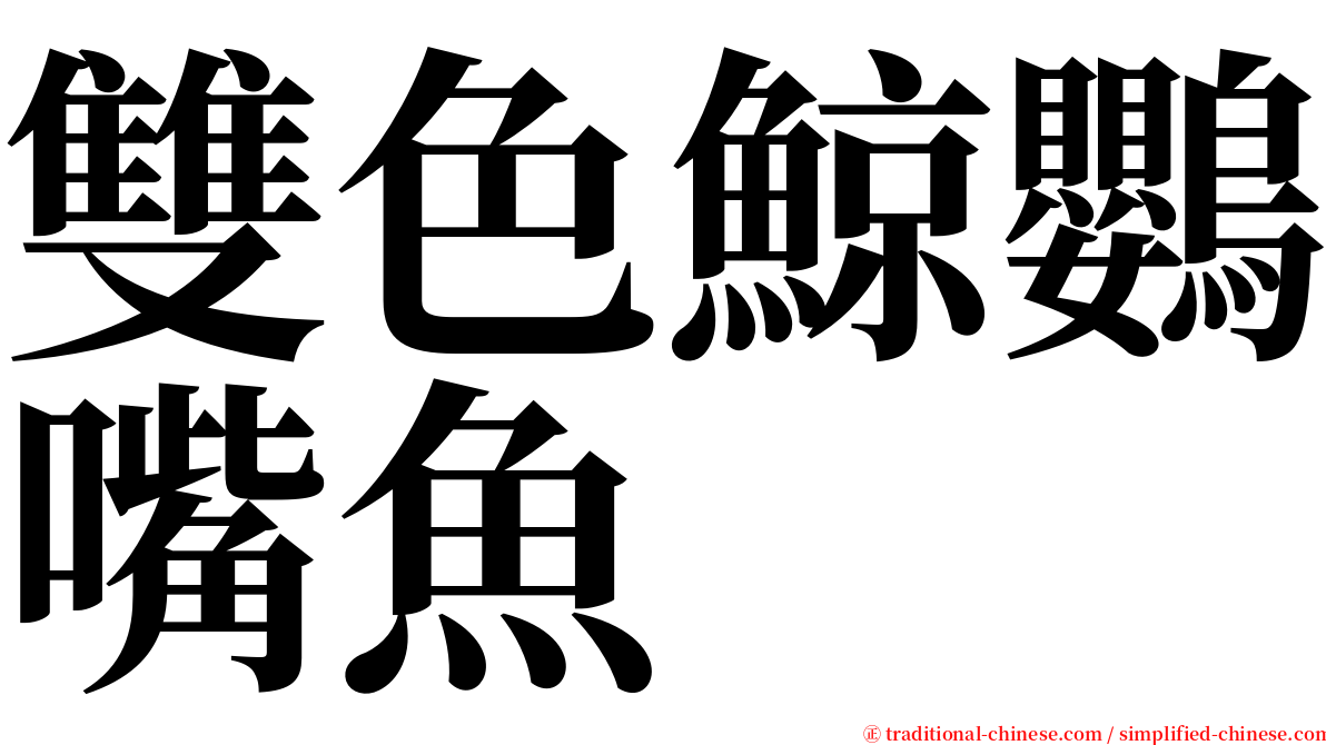 雙色鯨鸚嘴魚 serif font