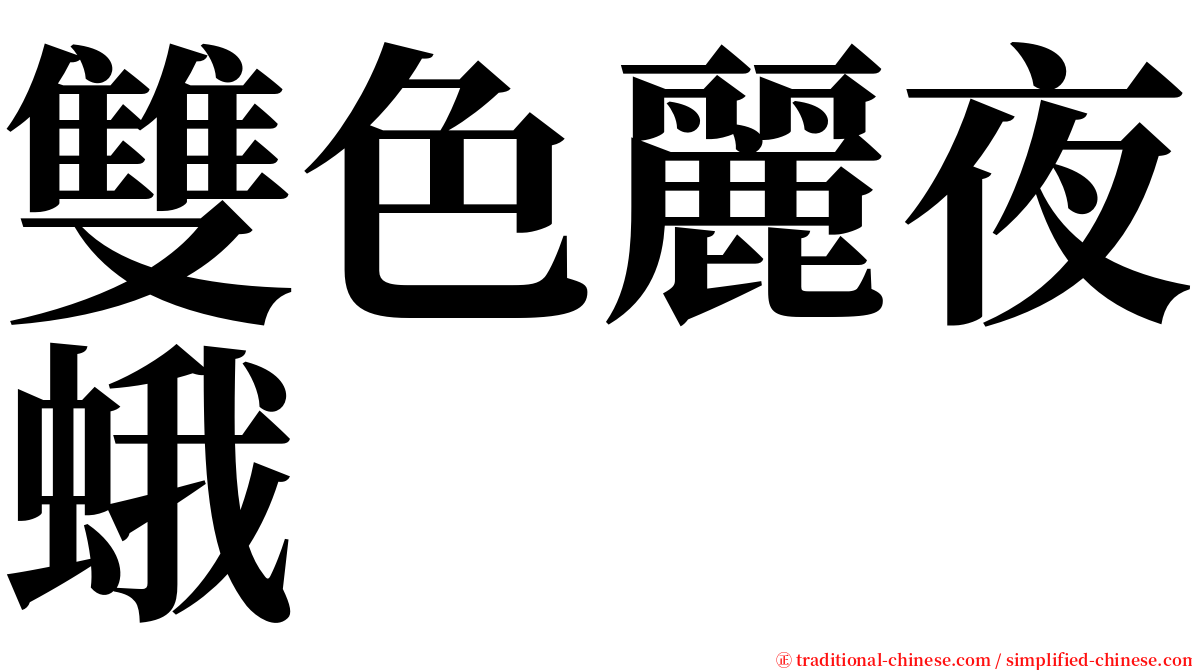 雙色麗夜蛾 serif font