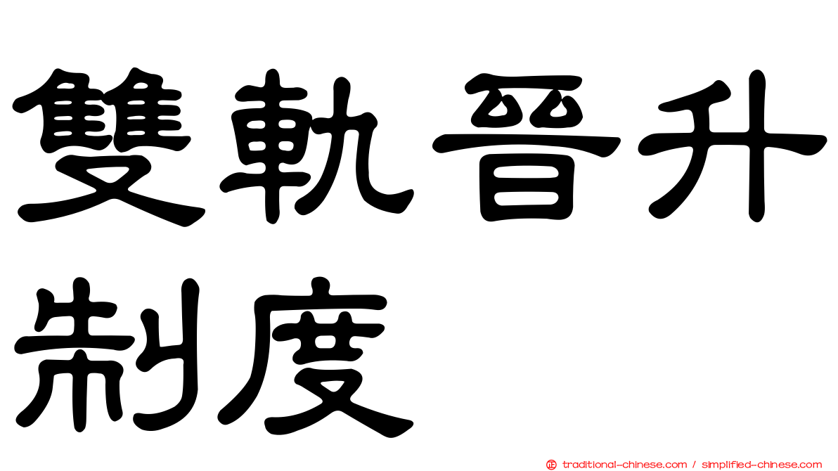 雙軌晉升制度