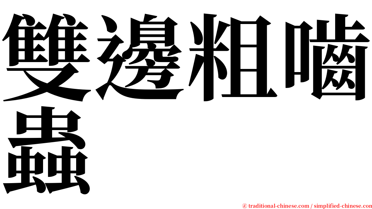 雙邊粗嚙蟲 serif font