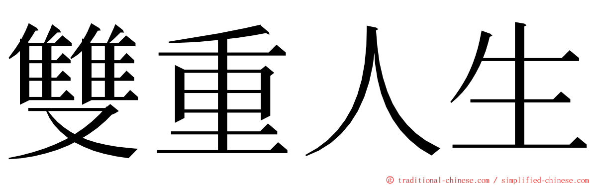 雙重人生 ming font