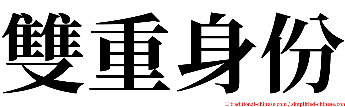 雙重身份 serif font