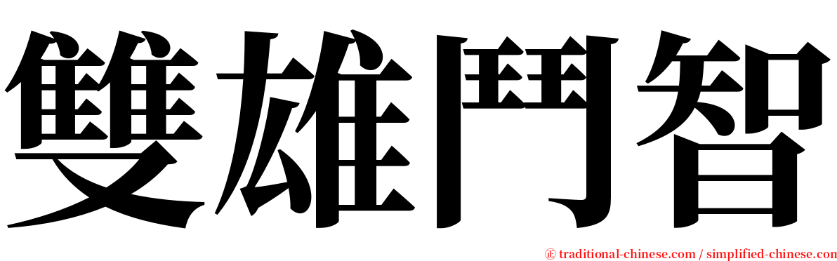 雙雄鬥智 serif font