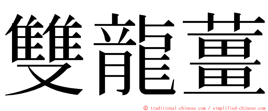 雙龍薑 ming font