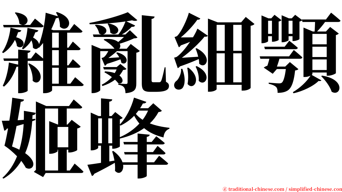 雜亂細顎姬蜂 serif font