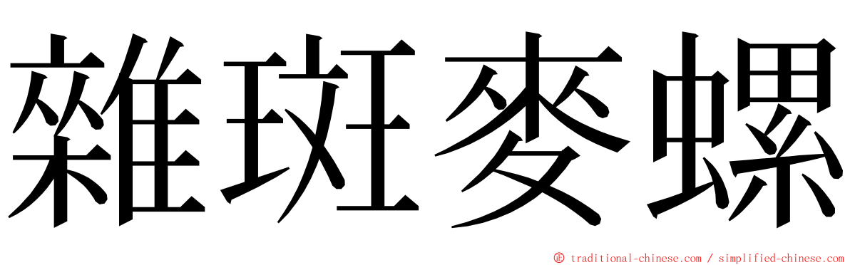 雜斑麥螺 ming font